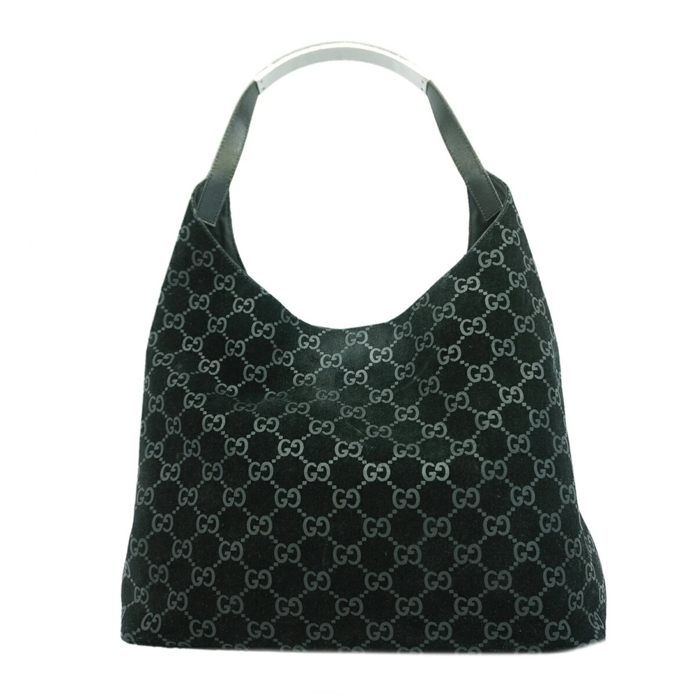 Gucci Shoulder Bag 001 3297 Suede Black Women's